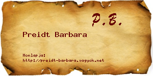 Preidt Barbara névjegykártya